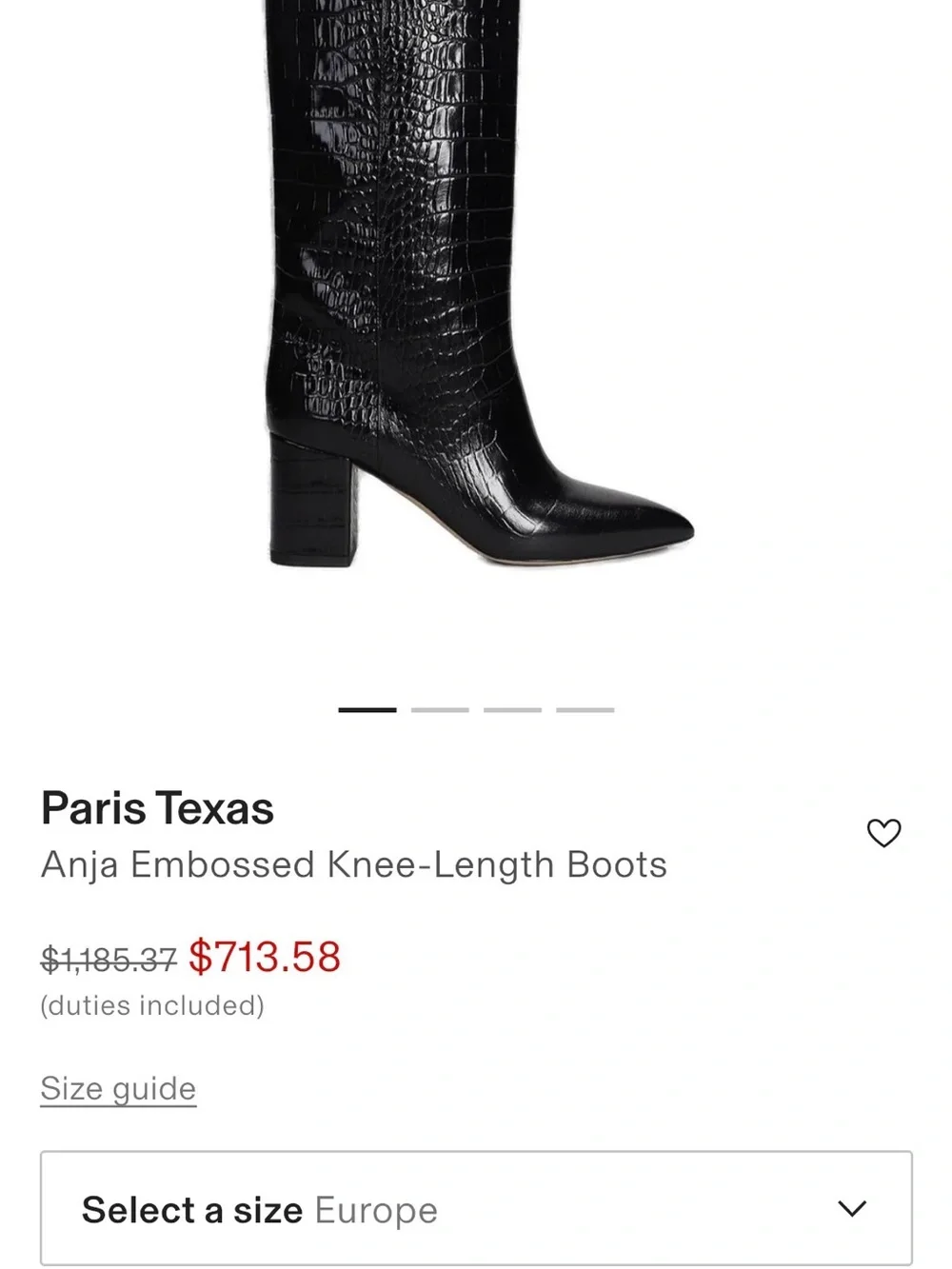 Paris Texas Anja Black Leather Boots